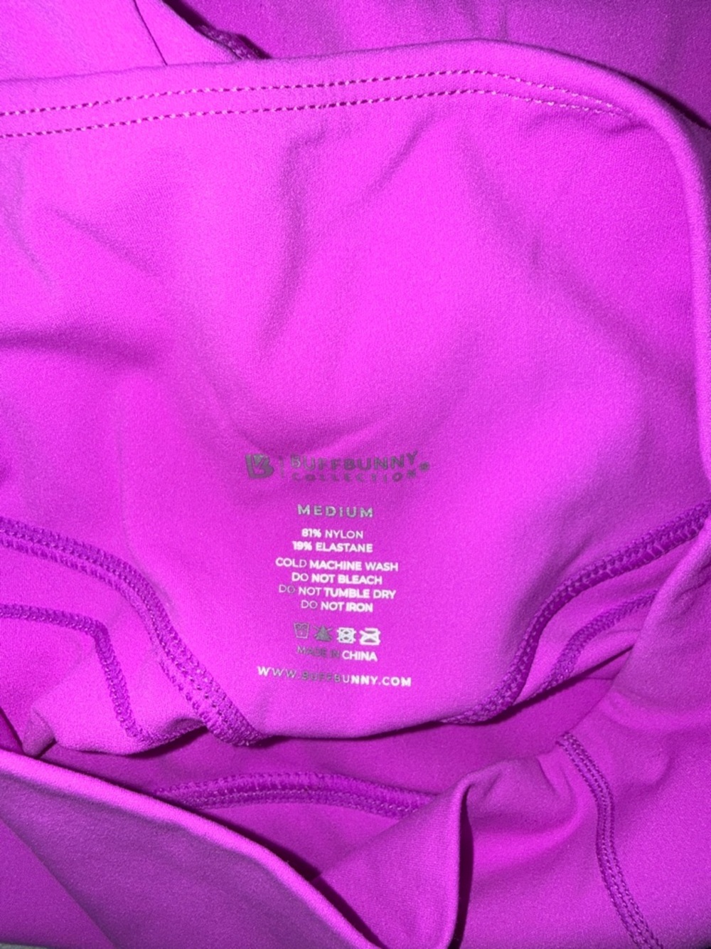 BuffBunny High-Waisted Athletic Bike Shorts in Bright Magenta - Picture 4 of 4